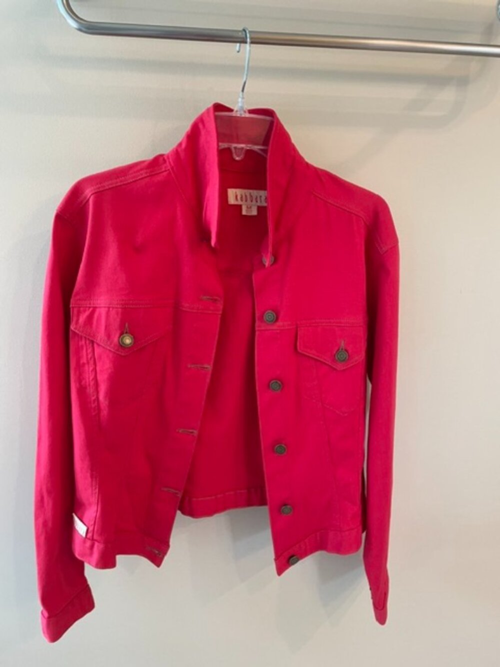Women's Red Denim Jacket in size Medium